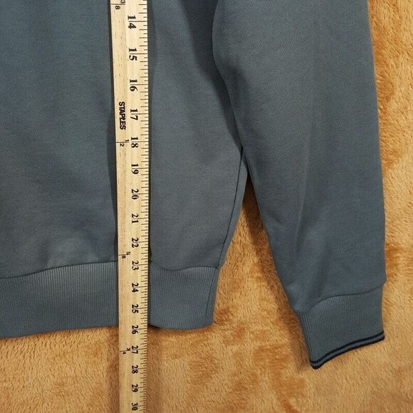 FRED PERRY Sweatshirt Mens Small Field Green 1/4 Zip Pullover Logo $125 - Picture 7 of 8
